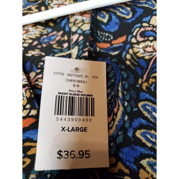 Buckle Daytrip Womens XL Blouse Short Sleeve Boho Blue Short Sleeve Dolman NWT - Picture 5 of 6